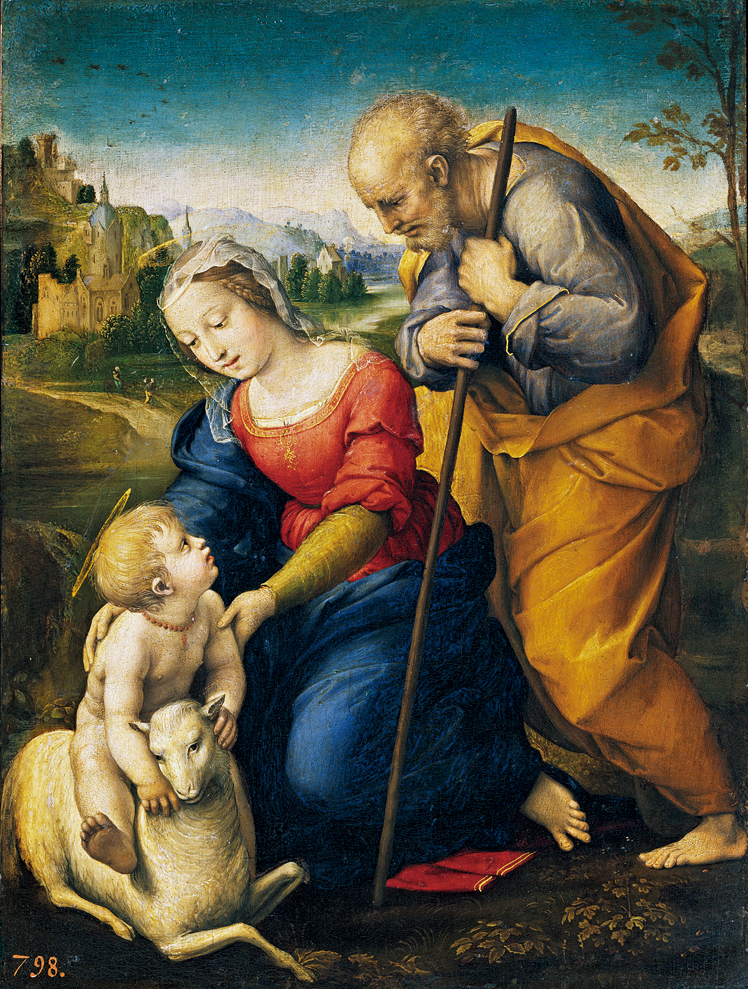   拉斐尔·桑西  Raffaello Santi_圣家族与羔羊